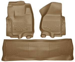 Husky Liners - Husky Liners 2012.5 Ford SD Crew Cab WeatherBeater Combo Tan Floor Liners (w/o Manual Trans Case) 99713 - Image 2