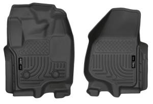 Husky Liners - Husky Liners 12-15 Ford Super Duty Crew & Extended Cab WeatherBeater Front Row Black Floor Liners 18701 - Image 1