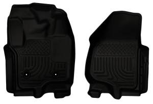 Husky Liners - Husky Liners 12-15 Ford Super Duty Crew & Extended Cab WeatherBeater Front Row Black Floor Liners 18701 - Image 2