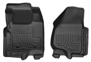 Husky Liners - Husky Liners 11-12 Ford Super Duty Crew & Extended Cab WeatherBeater Front Row Black Floor Liners 18731 - Image 1
