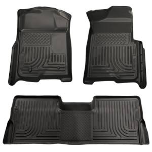 Husky Liners - Husky Liners 08-10 Ford SD Super Cab WeatherBeater Combo Black Floor Liners (w/o Manual Trans Case) 98391 - Image 1