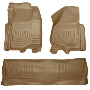 Husky Liners - Husky Liners 11-12 Ford SD Crew Cab WeatherBeater Combo Tan Floor Liners (w/o Manual Trans Case) 98713 - Image 3