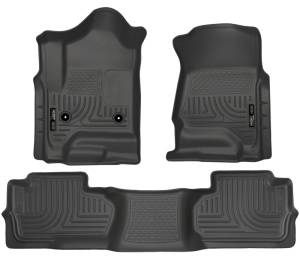 Husky Liners - Husky Liners 14 Chevrolet Silverado/GMC Sierra Dbl Cab WeatherBeater Black Front&2nd Seat Floor Line 98241 - Image 1