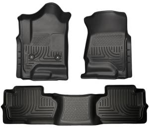 Husky Liners - Husky Liners 14 Chevrolet Silverado/GMC Sierra Dbl Cab WeatherBeater Black Front&2nd Seat Floor Line 98241 - Image 2