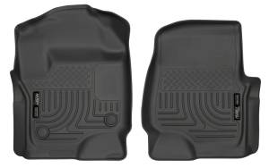 Husky Liners - Husky Liners 2017 Ford Super Duty (Crew Cab / Super Cab) WeatherBeater Black Front Floor Liners 13301 - Image 1
