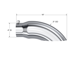 MBRP Exhaust - MBRP Exhaust Tail Pipe Tip 5 Inch O.D. Turn Down 4 Inch Inlet 14 Inch Length T304 Stainless Steel T5086 - Image 2