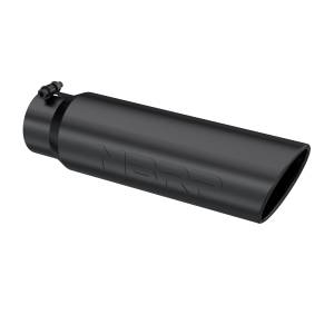 MBRP Exhaust - MBRP Armor BLK Tip 5 Inch OD Angled Rolled End, 4 Inch inlet, 18 Inch length T5124BLK - Image 1