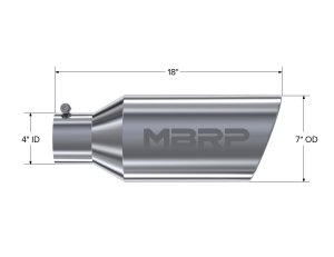 MBRP Exhaust - MBRP Exhaust Tail Pipe Tip 7 Inch O.D. Rolled End 4 Inch Inlet 18 Inch Length T304 Stainless Steel T5126 - Image 2