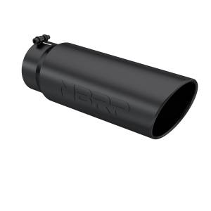 MBRP Exhaust - MBRP Exhaust Tip 6 Inch O.D. Angled Rolled End 5 Inch Inlet 18 Inch Length Black Finish T5125BLK - Image 2