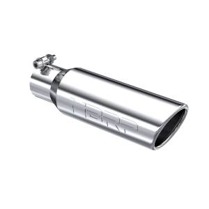 MBRP Exhaust - MBRP Exhaust Tip 3 1/2 Inch O.D. Angled Rolled End 2 1/2 Inch Inlet 12 Inch Length T304 Stainless Steel T5113 - Image 1