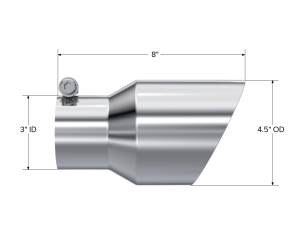 MBRP Exhaust - MBRP Exhaust Tip 4.5 Inch O.D. Dual Wall Angled 3 Inch Inlet 7.7 Inch Length T304 Stainless Steel T5151 - Image 1