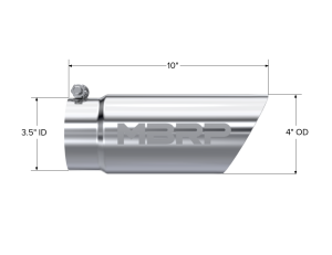 MBRP Exhaust - MBRP Exhaust Tip 4 Inch O.D. Dual Wall Angled 3 1/2 Inch Inlet 10 Inch Length T304 Stainless Steel T5110 - Image 2