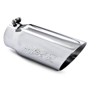 Exhaust - Exhaust Tips - MBRP Exhaust - MBRP (4" Inlet, 5" Outlet, 12" Length) 304 Stainless Angle Cut Dual Wall Exhaust Tip T5053