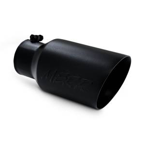 MBRP Exhaust - MBRP (4" Inlet, 6" Outlet, 12" Length) Angle Cut Dual Wall Black Exhaust Tip T5072BLK