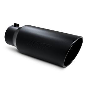 MBRP (5" Inlet, 7" Outlet, 18" Length) Angle Cut Rolled End Black Exhaust Tip T5127BLK