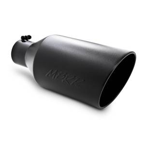 MBRP Exhaust - MBRP (4" Inlet, 8" Outlet, 18" Length) Angle Cut Rolled End Black Exhaust Tip T5128BLK