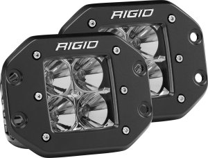 Rigid Industries - Rigid Industries D-Series Pro Flood Flush Mount Black Pair (212113) - Image 1